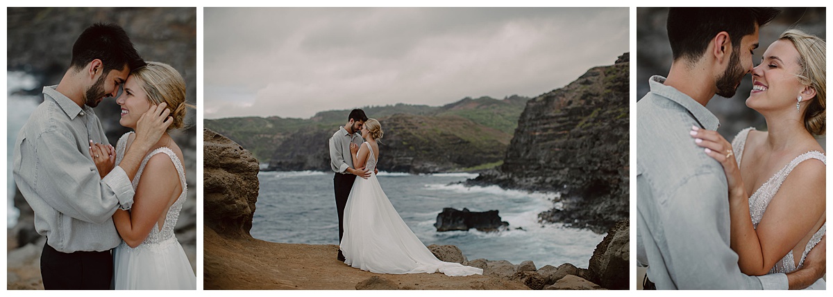 Couple on their wedding day on Maui, Hawaii.