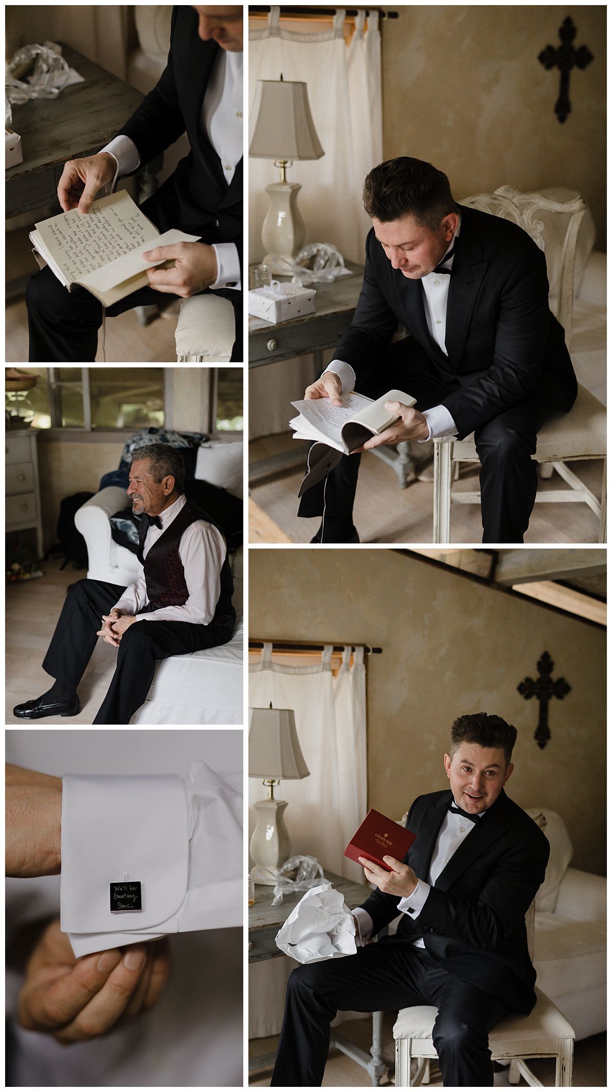 Groom Getting Ready at the Haiku Mirror